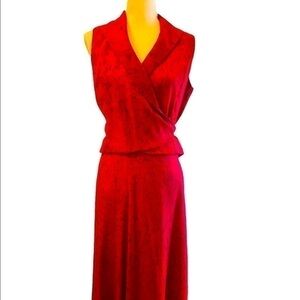 Oberon animal print red/black wrap top and maxi skirt. Fully lined. Size 6.